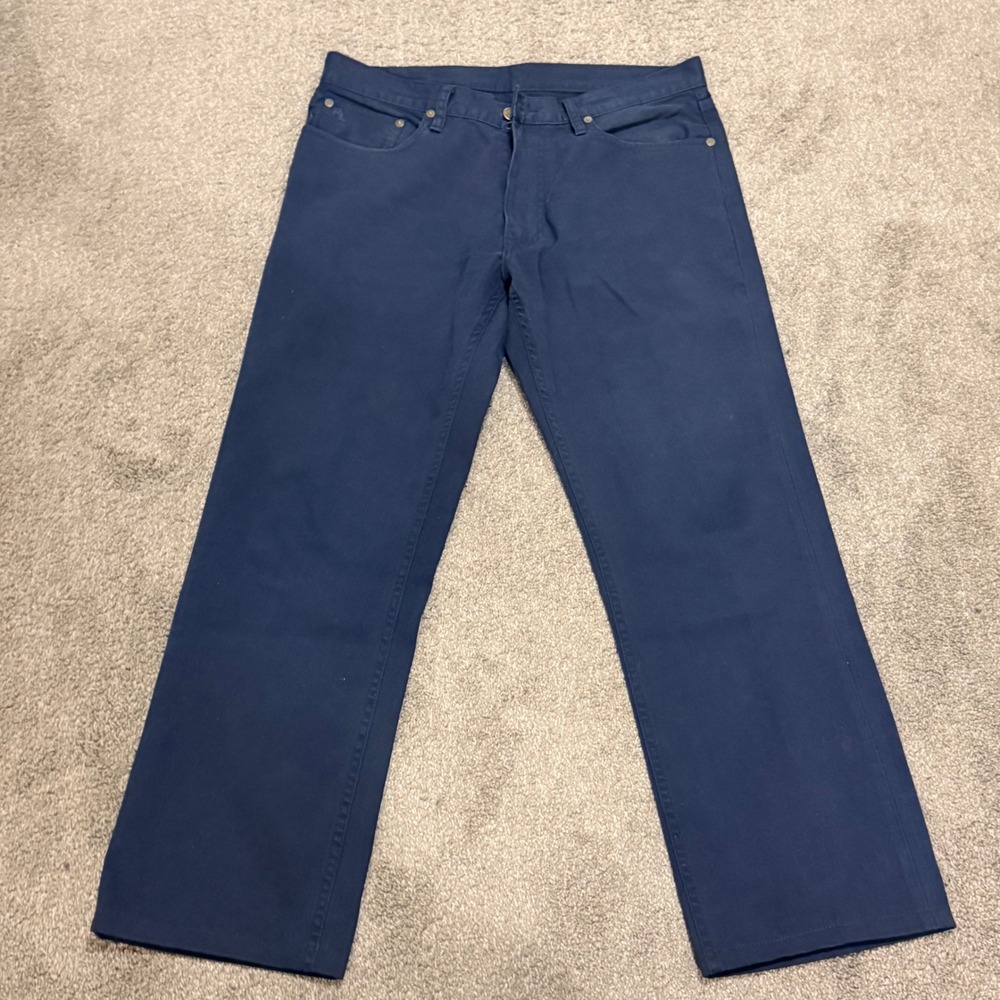 Polo Ralph Lauren Mens Navy Blue Straight Leg 5-Pocket Twill Pants 34x29